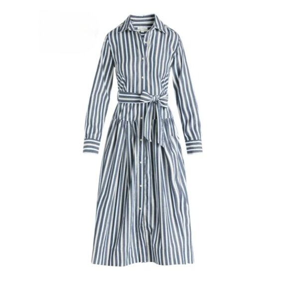 Free Assembly Belted Cotton Maxi Shirtdress With Long Sleeves - Picture 4 of 13